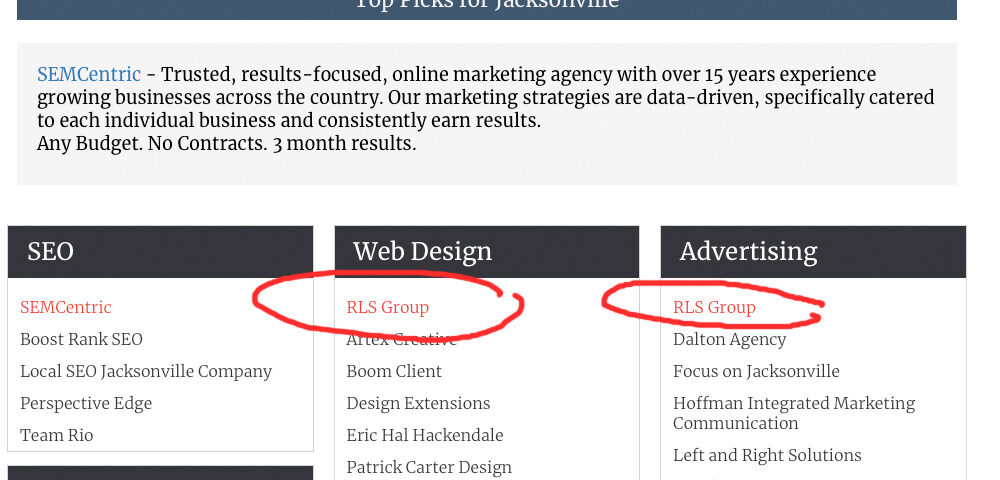 RLS Group ranks in the top advertising agencies in Jacksonville Florida